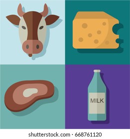 cow icon set
