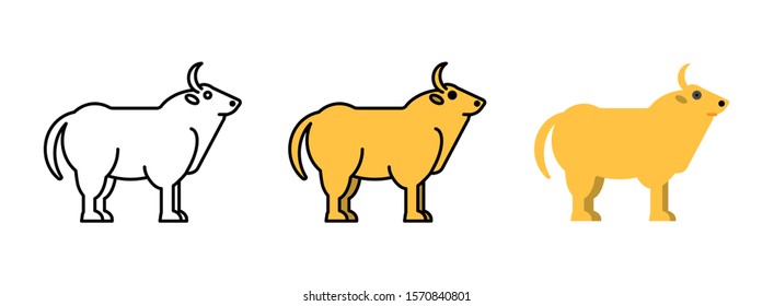 cow icon set isolated on white background for web design
