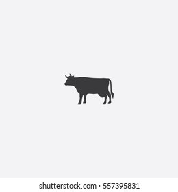 Cow icon silhouette vector illustration

