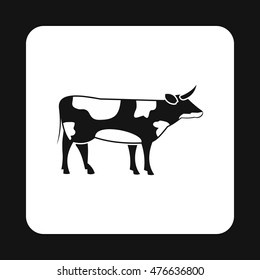 Cow icon in simple style isolated on white background. Animal symbol