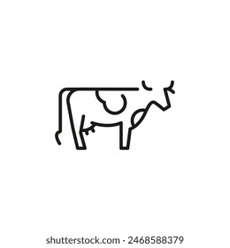 Cow icon. Simplified representation of a dairy cow, a staple in agricultural imagery, associated with milk and beef production. Ideal for agricultural businesses. Vector illustration