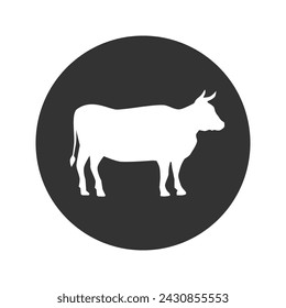 Cow icon in solid flat style vector