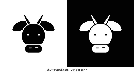 Cow icon symbol collection. Flat vector stock illustration.