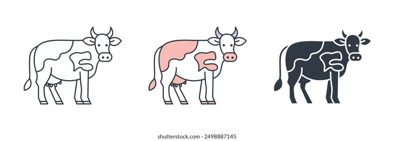 Cow icon symbol vector illustration isolated on white background
