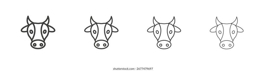 Cow icon symbol. Vector isolated illustration.