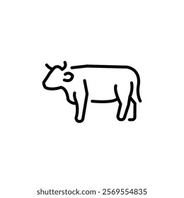 Cow icon Thin vector set