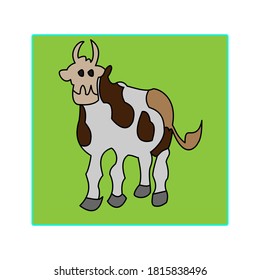 Ilustración de diseño vectorial de icono de vaca