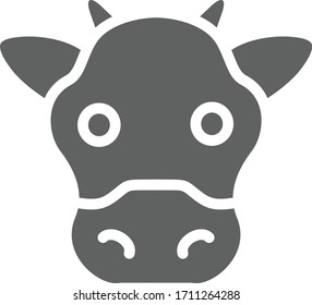 cow icon vector illustration flat