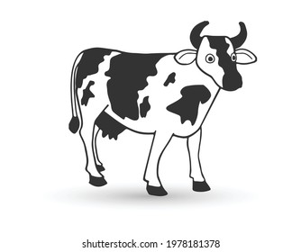 Cow Icon Vector Illustration Logo Template For Website Or Mobile App