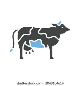 Cow icon vector image. Can also be used for Village. Suitable for mobile apps, web apps and print media.