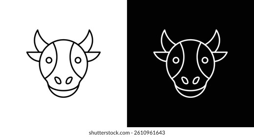 Cow icon Vector isolated outline drawing.