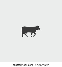 Cow Icon. Cow Vector On Gray Background