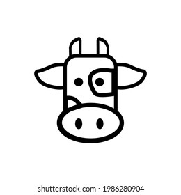 cow icon vector suitable for website icon, book coloring, etc