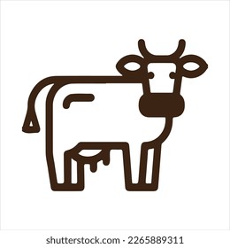 cow icon vector,cute animal cow icon vector isolated on background