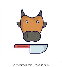 cow icon with white background vector stock illustration