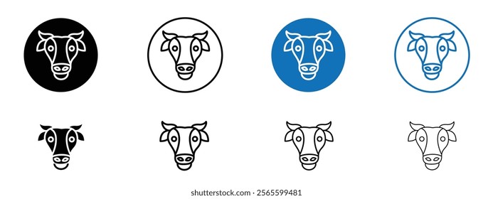 Cow icons in black and blue colors