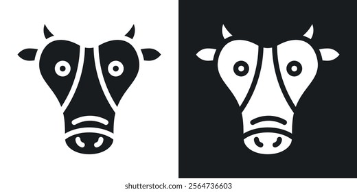 Cow icons in flat syle