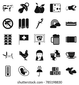 Cow icons set. Simple set of 25 cow vector icons for web isolated on white background