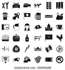 Cow icons set. Simple style of 36 cow vector icons for web isolated on white background