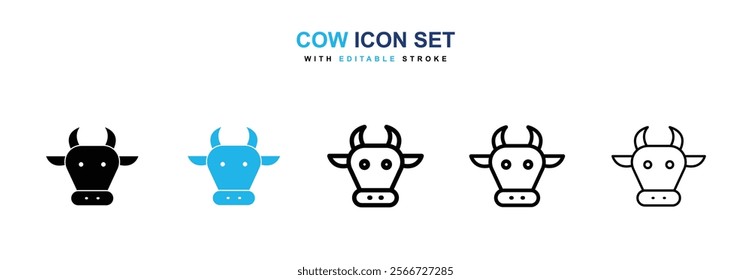 Cow icons vector collection pack.