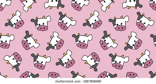 Cow illustration background. Seamless pattern. Vector.