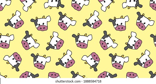 Fondo de la ilustración de vaca. Patrón sin foco. Vector.