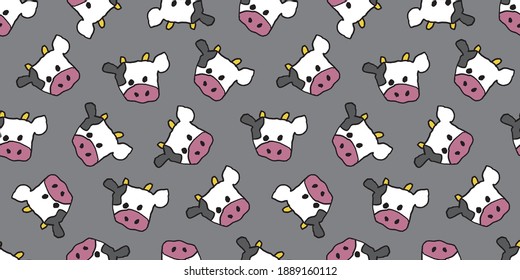 Cow illustration background. Seamless pattern. Vector.