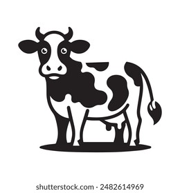 cow illustration shillhotte vector design