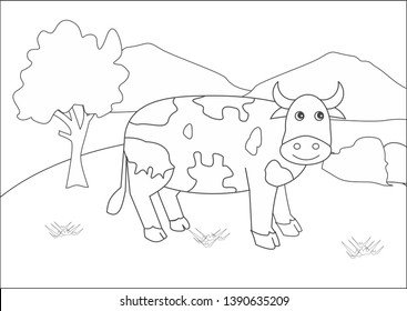 5,007 Cow coloring page Images, Stock Photos & Vectors | Shutterstock