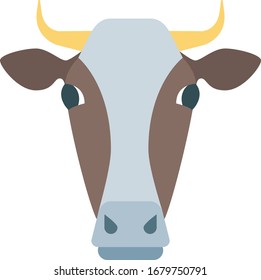 Icono plano de ilustración de vaca