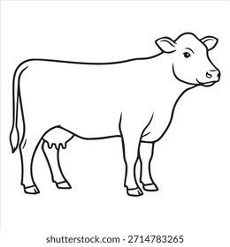 Ilustración de la vaca Vector línea dibujo de arte para colorear