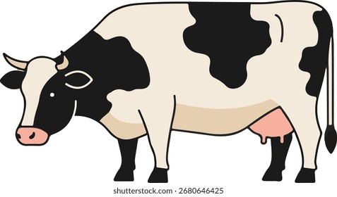 cow illustration vector simple black and white