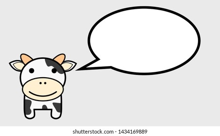 The cow image is talking. There is a space for entering text.