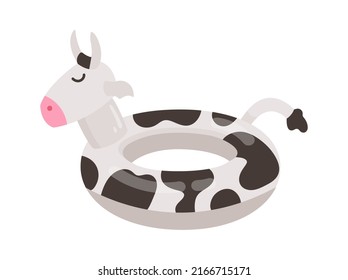 Cow Inflatable Rubber Ring. Swimming Pool icon. Vector illustration