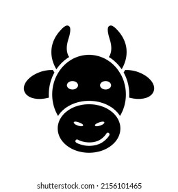 Cow isolated glyph icon. Farm animal vector illustration. Agriculture sign. Graph symbol for your web site design, logo, app, UI. EPS10.