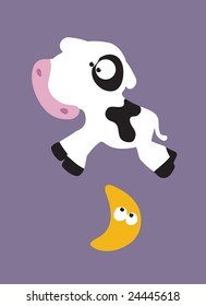 cow jumps over the moon vector