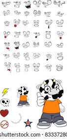 cow kid cartoon set in vector format