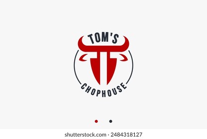 cow with knife logo design vector silhouette illustration