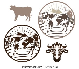 Cow label set