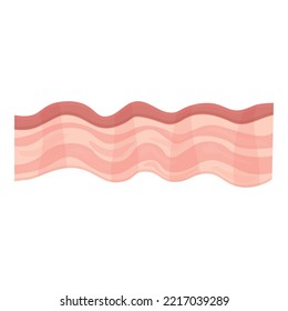 Cow lard icon cartoon vector. Pork meat. Raw bacon