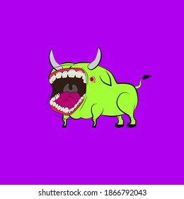 cow laughing out loud, streetwear or t-shirt design
