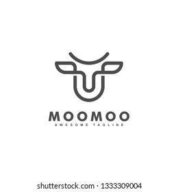 Cow Leaf Concept illustration vector Design template. Suitable for Creative Industry, Multimedia, entertainment, Educations, Shop, and any related business