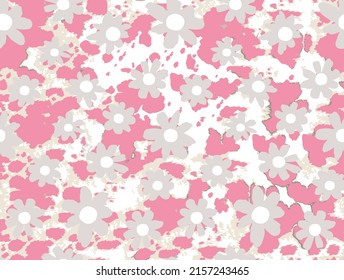 Cow leather skin mix ditsy, daisy pattern texture texture repeating seamless monochrome. Fashionable print. Fashion and stylish background  carpet, rug, scarf, curtain, pillow, t shirt, template
