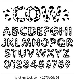 cow letters numbers print animals alphabet stock vector royalty free 1875606634 shutterstock