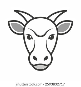 cow line art vector  icon on white background