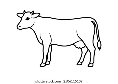cow line art vector illustration