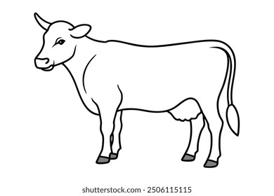 cow line art vector illustration
