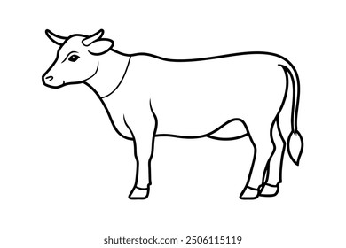 cow line art vector illustration