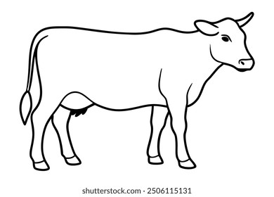 cow line art vector illustration