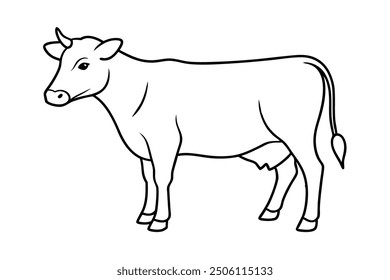 cow line art vector illustration
